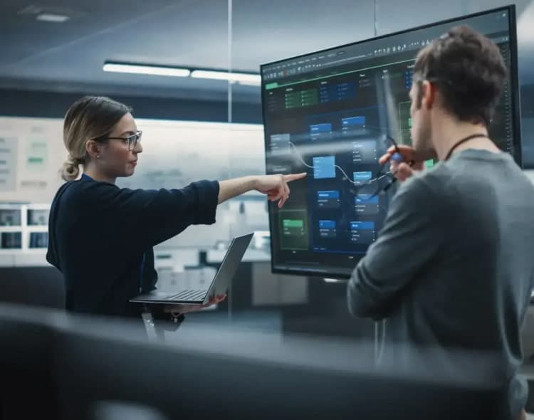 Team of developers working together